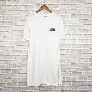 AALTO Women's White Cotton Crew T-Shirt Dress Size 38